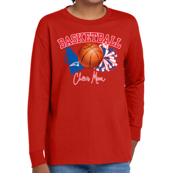Basketball Cheer Mom - Youth Heavy Cotton 100% Cotton Long Sleeve T Shirt Thumbnail