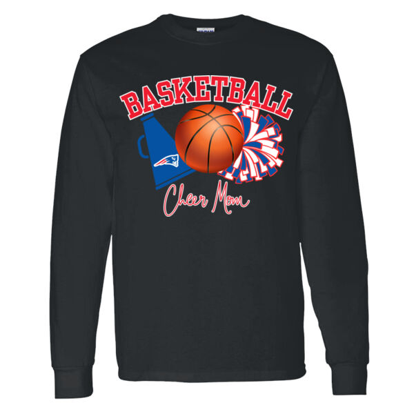 Basketball Cheer Mom - Heavy Cotton 100% Cotton Long Sleeve T Shirt Thumbnail