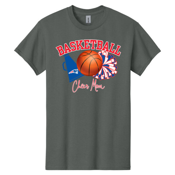 Basketball Cheer Mom - Heavy Cotton 100% Cotton T Shirt Thumbnail